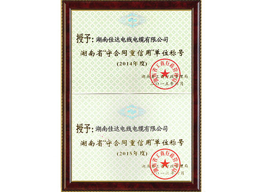 2012-2013年度湖南省守合同重信用单位